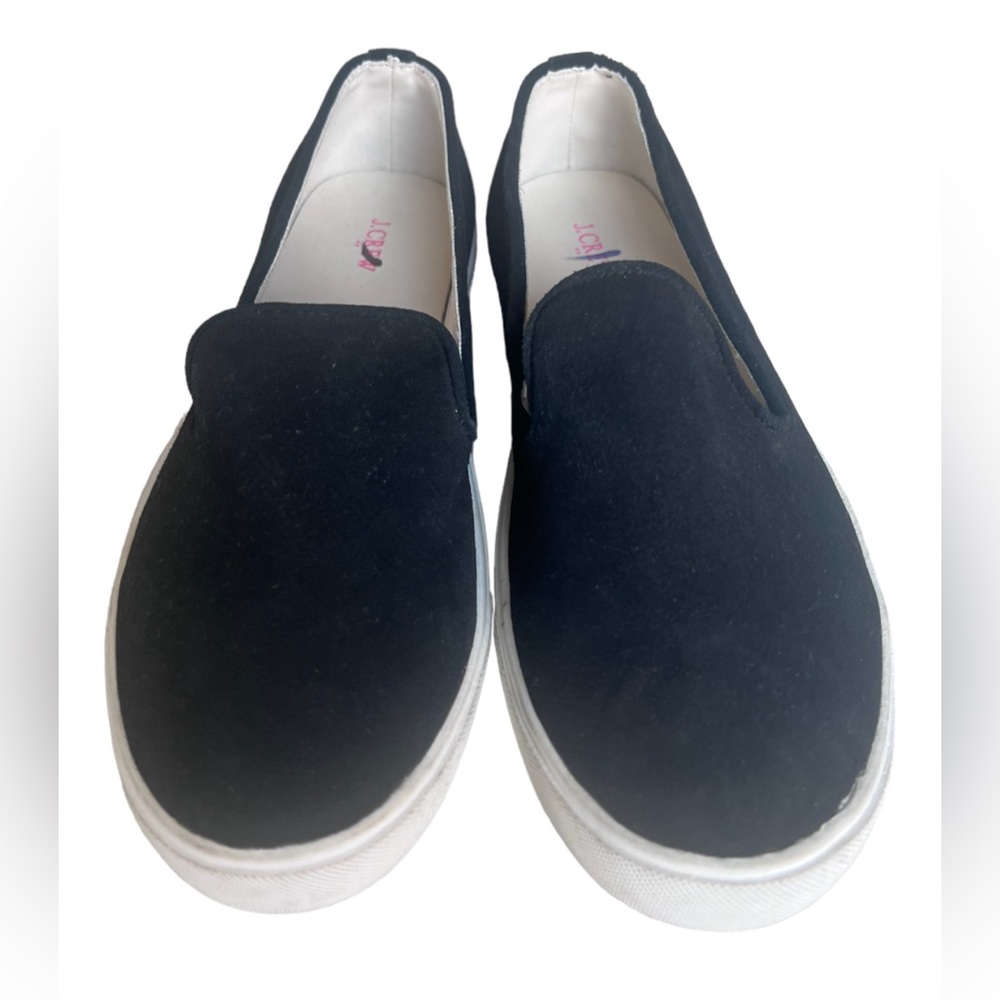 J.Crew Black Canvas Slip-On Shoes Size 10